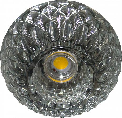 Купить Светильник встраиваемый светодиодный Feron JD187 потолочный 10W 3000K прозрачный хром