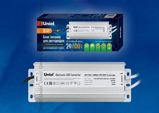Купить Блок питания для светодиодов Uniel (10589) 100W IP67 UET-VAJ-100B67