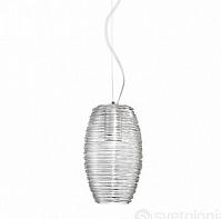 Купить Подвесной светильник Vistosi Damasco SPDAMASMCRNI Металл(никель)/Стекло(прозрачный) H120 D/1x77W E27