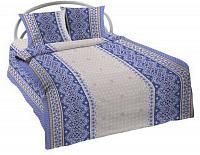 Купить Комплект постельного белья 1,5-спальный, бязь Шуйская ГОСТ (Вышивка, голубой)