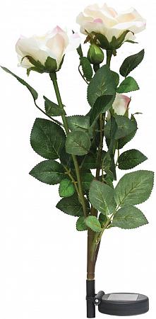 Купить Светильник садово-парковый на солнечной батарее "Ветка розы", белый, 3 LED (белый), H 80cм , PL308, артикул 06267