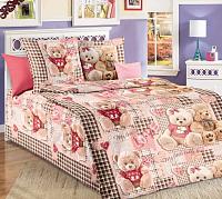 Купить Комплект постельного белья 1,5-спальный, бязь "Люкс", детская расцветка (Плюшевые мишки, бежевый)