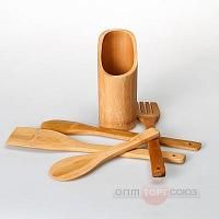 Купить Набор для кухни, 4 предмета(ложки,вилка,лопатка) в подставке