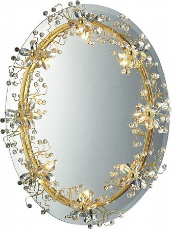 Купить малое зеркало в обрамлении хрустальных цветов (ASFOUR Clear Crystal) и с подсветкой