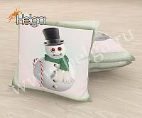 Купить Снеговик с тростью арт.ТФП5133 (45х45-1шт) фотонаволочка (наволочка Габардин ТФП)